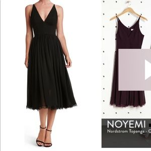 Dress the population Alicia mixed media midi dress